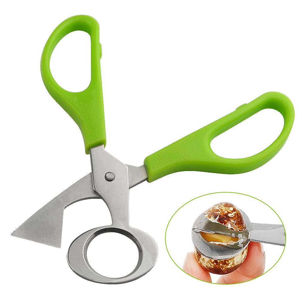 XINMEIWEN 12Pack Stainless Steel Quail Egg Cutter - Scissors for Pigeon Eggs, Opener, Cracker - Four Colors