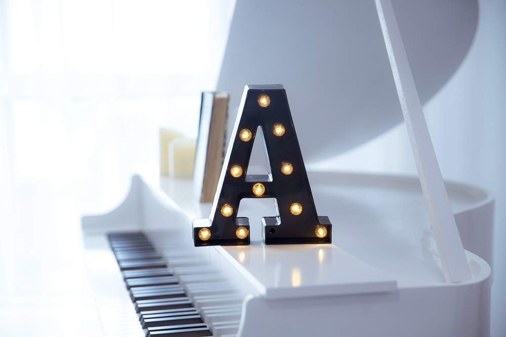 Foaky Black Light Up Letters, Black and Gold Party Decorations, Night Light Wedding Birthday Party Home Bar Decor