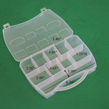 BangQiao 4 Pack Fixed 10 Grids Small Clear Plastic Storage Case with Handle, Mini Cute Organizer Box for Gift Giving, Birthday, Event, Party, Jewelry, Ornaments, Craft Supplies, DIY Accessories