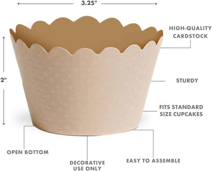 Dress My Cupcake Standard Ivory Beige Cupcake Wrappers, Set of 50