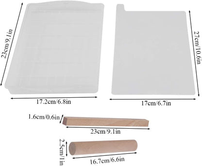 DIY Handmade Nougat Tools Tray Set - Silicone Nonstick Making Mat, Wooden Rolling Pin Baking Tools