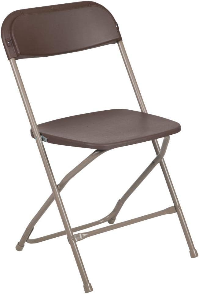 2 Pack 650LB Flash Furniture Hercules Series Plastic Folding Chair - Brown - Weight Capacity Comfortable Event