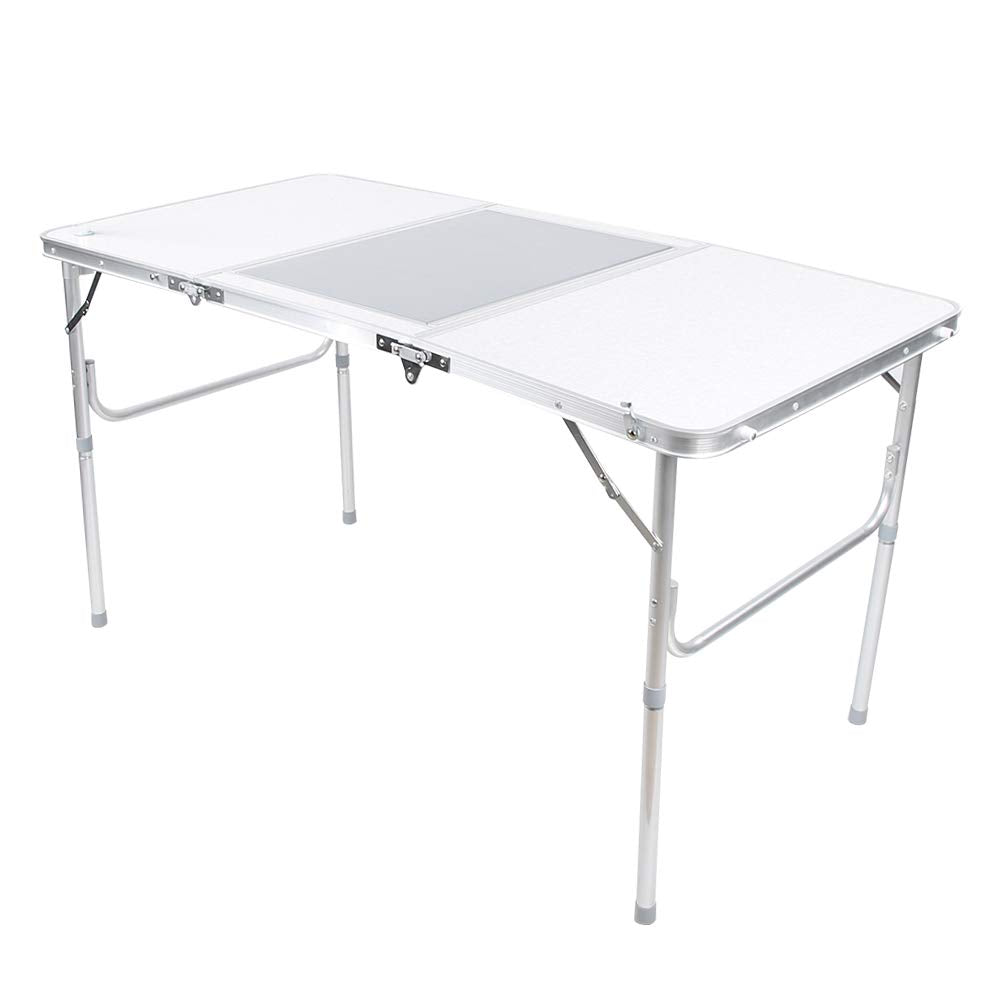 Eminchu Folding Table with Sprayed Fireproof Board Foldable Design Easy to Carry Camping Furniture Supplies High Strength Aluminum Alloy Material for Outdooor Picnic Camping Travel