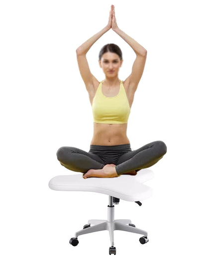 Cross Kneeling Meditation Chair，Kneeling Ergonomic Chair Cross Legged Office Chair Yoga Desk Chair for Meditation, Wide 2 Cushion Seat Cross Legged Squatting Kneeling Office Recliner, Home B