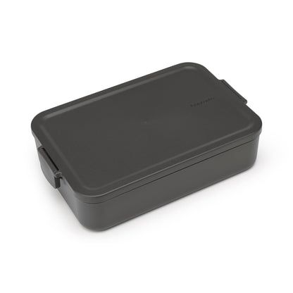 Brabantia Make & Take Bento Lunch Box (Dark Gray) 2 Compartments & Lidded Pot, Lift-Out Tray Divider, BPA-Free, Airtight Snap Locks, Microwave & Freezer Safe, Travel Meal Prep Container