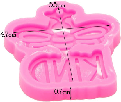 33Pcs Epoxy Resin Molds Kit - 3Pcs Lovely Bee Silicone Resin Molds, with Keychain and Jump Ring for DIY Pendant Craft, Silicone Molds for Epoxy Resin Casting Molds with Hole, Polymer Clay Mold