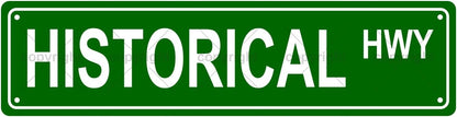 16 4 Inch HISTORICAL HWY BOOKSHELF Metal Tin Street Sign Bar Cafe Garage Cave Home Room Wall Bathroom Farmhouse Garden