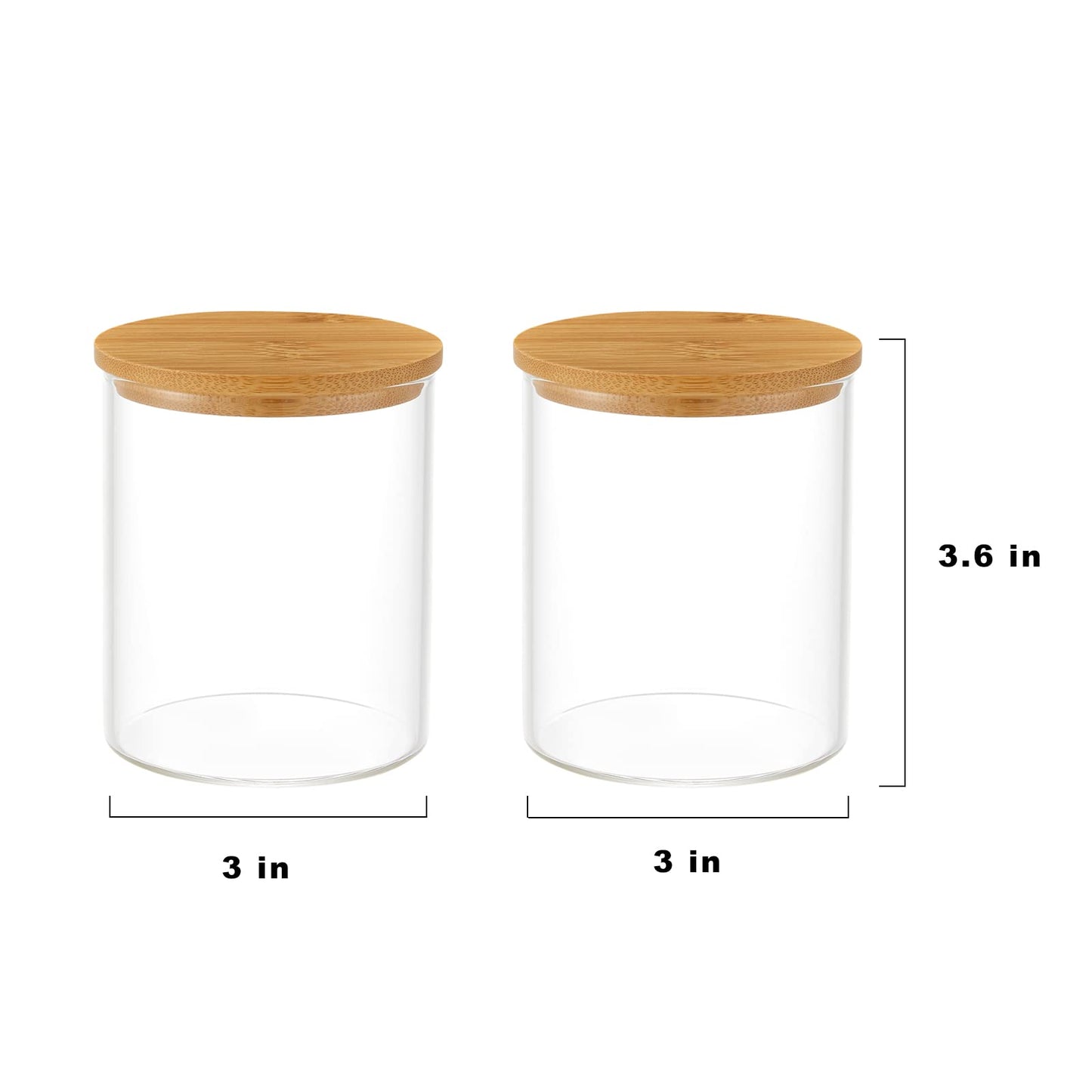 INIUNIK 4 Pack Glass Qtip Holder Dispenser Glass Apothecary Jars with Lids Cotton Ball Swab Pad Holder Bathroom Essential Canisters Accessories Jars for Bathroom Organization Vanity Organizers