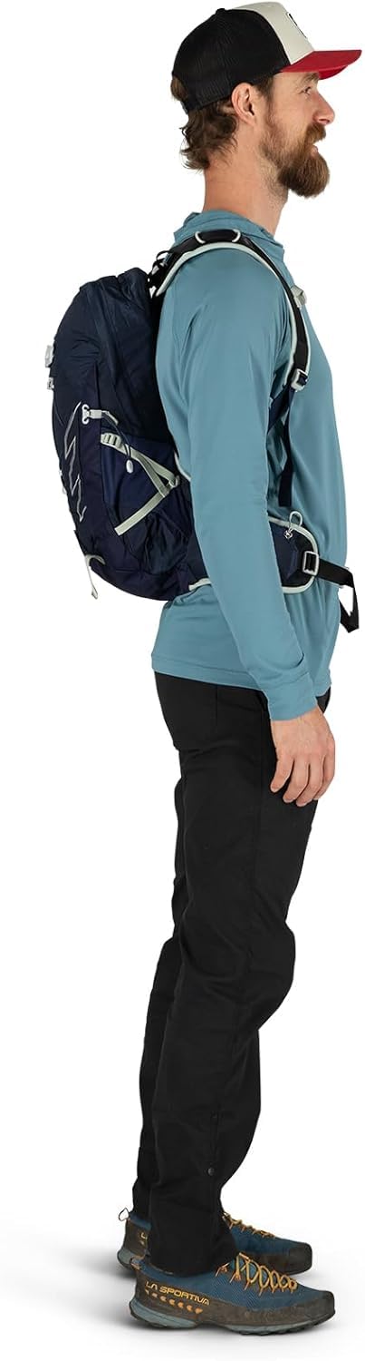 Osprey Talon 11L Men's Hiking Backpack with Hipbelt, Green Belt/Black, L/XL