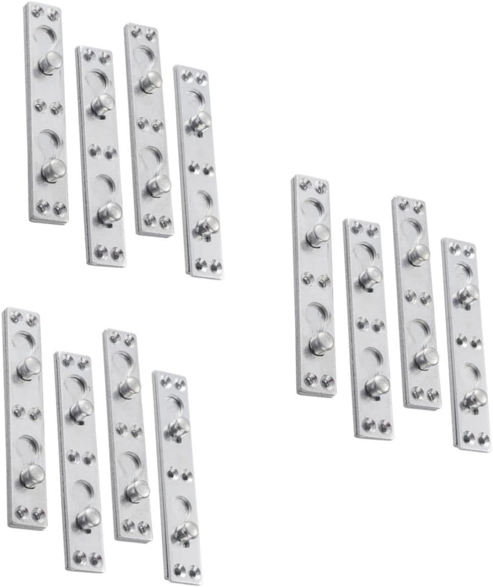 Holibanna 12 Pcs Bed Replacement Connectors, Hinge Hardware for Furniture Repair, Bed Rail Hanger Accessories