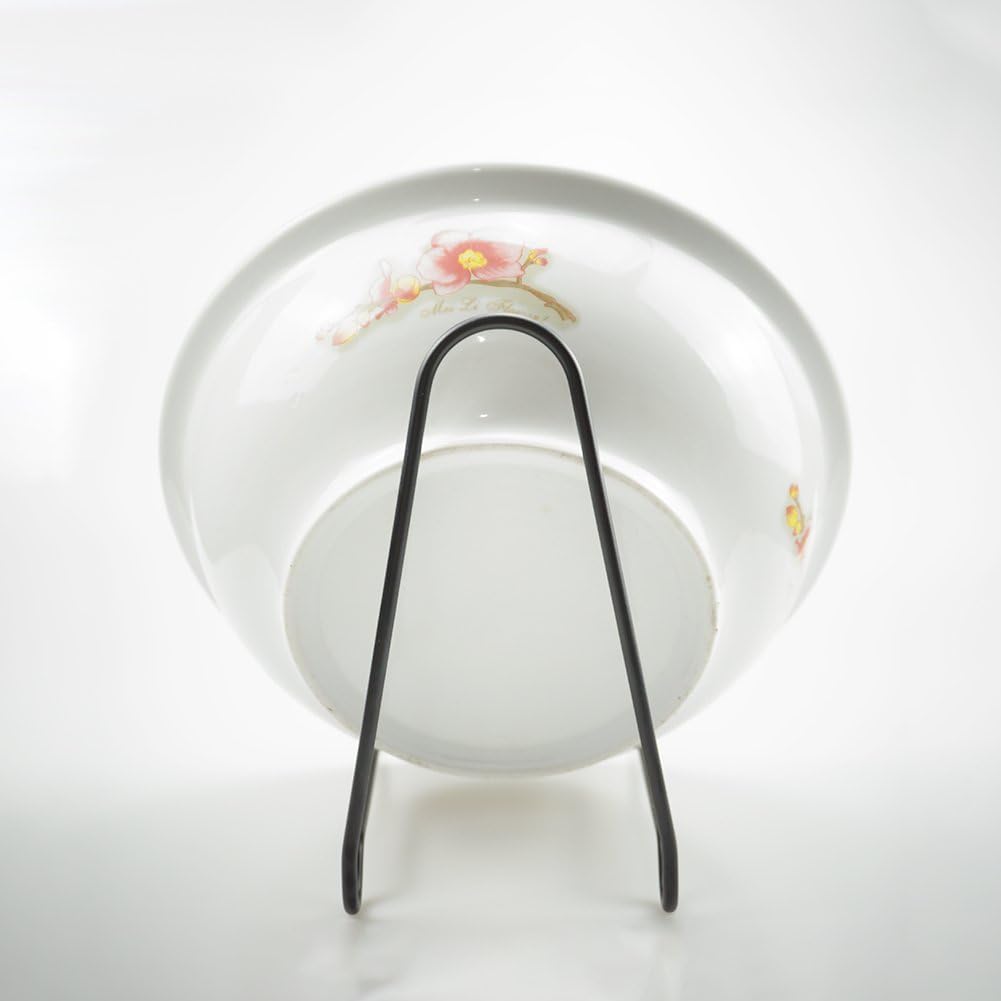 Artliving 4 Pack Black Display Stand Easel, Iron Bowl Stands for Display, Large Deep Bowls, Platters, Dishes