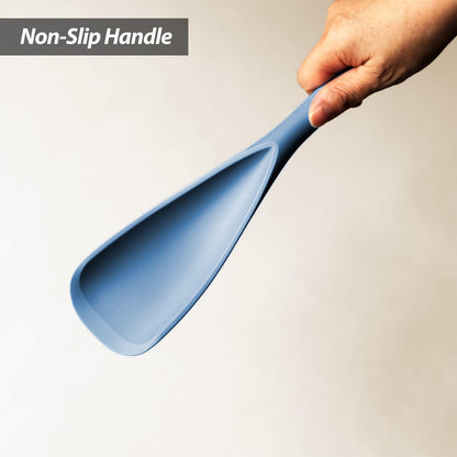 Cooking Spoon for Nonstick Cookwares, VOVOLY Silicone Spoon for Mixing, Scoop, and Scrape,Seamless Design, 12.6'', 2 Pack, Starry Blue