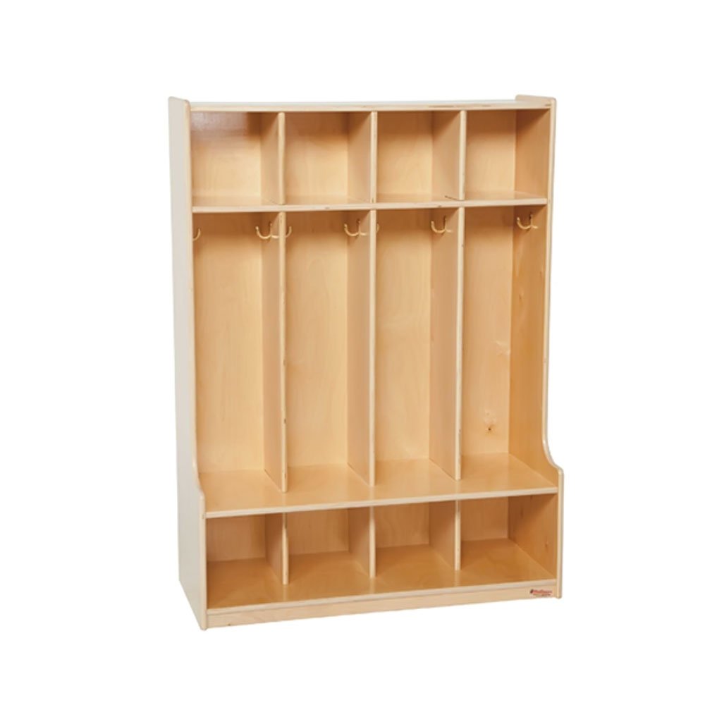 Wood Designs WD51004 Child's Four-Section Bench-Seat Locker, 49 x 36 x 15" (H x W x D)