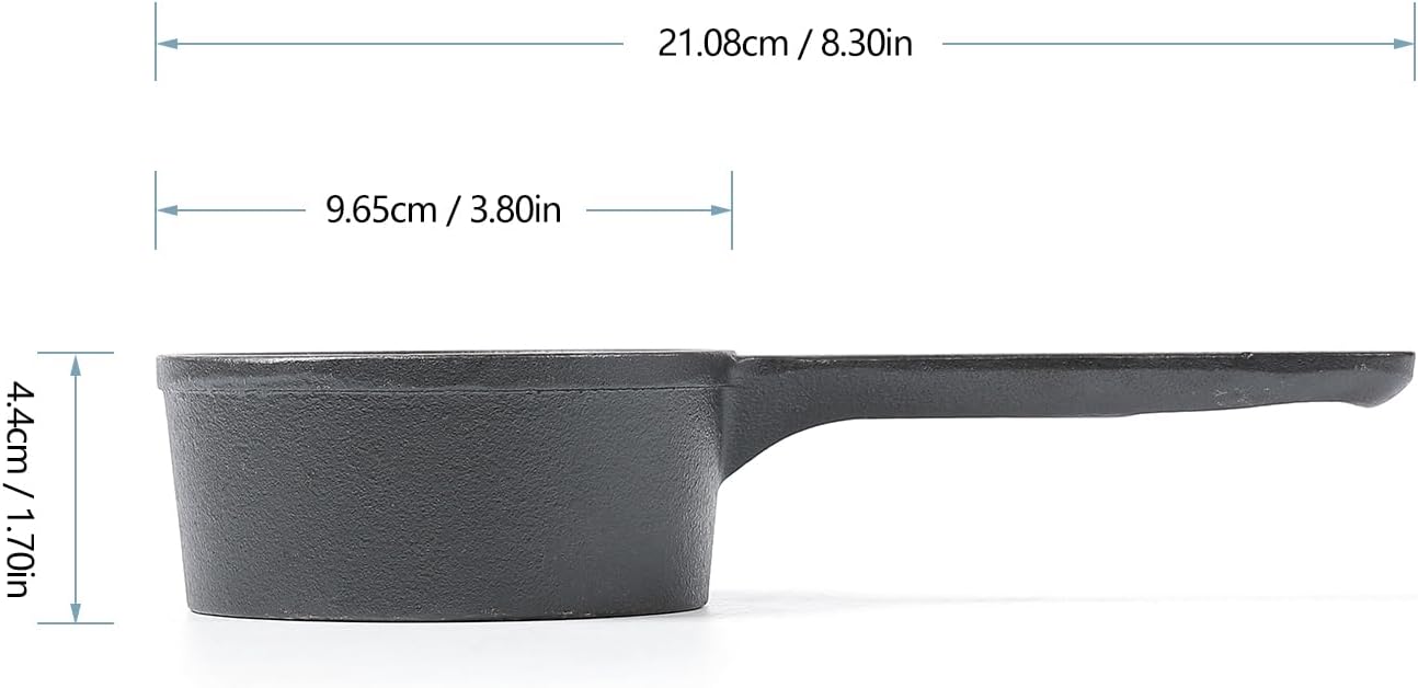 DIA.3.8inch Cast Iron Melting Pot, Pre-Seasoned Sauce Pan