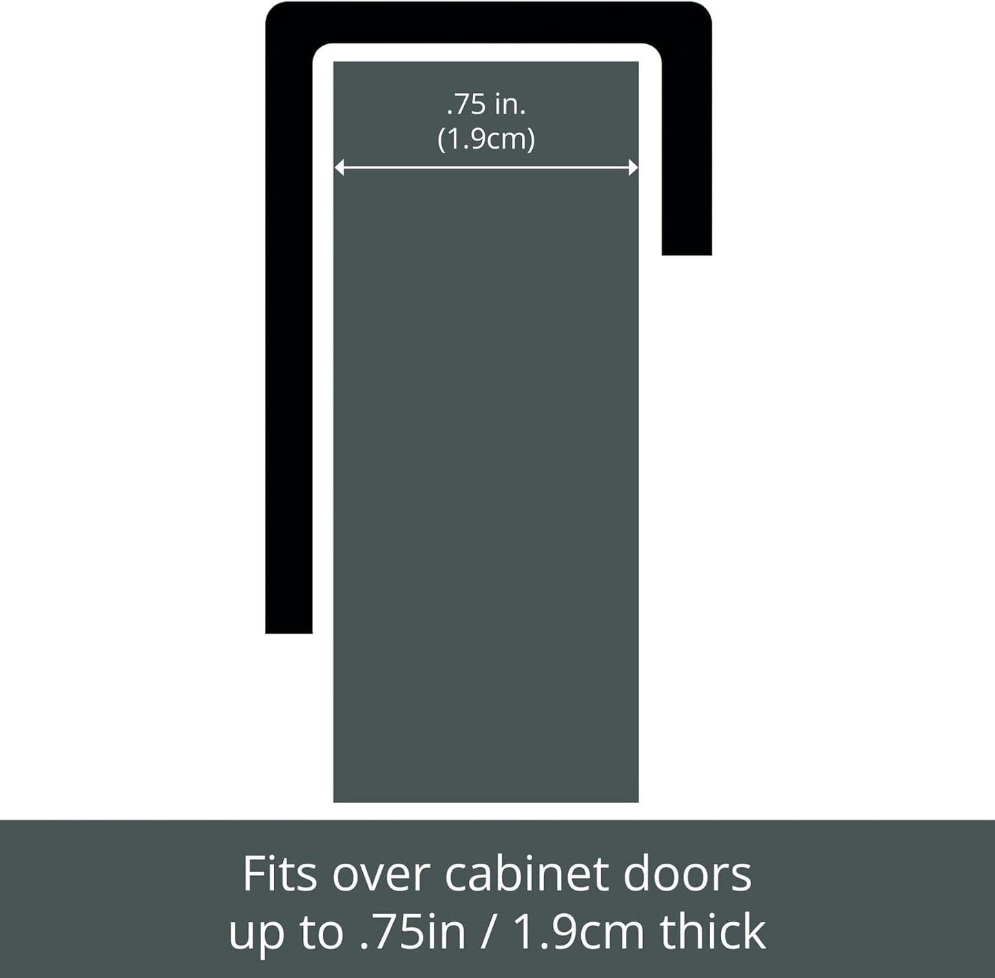 mDesign Steel Over Door Curved Towel Bar Storage, Hanger for Cabinet or Cupboard, Holder Rack for Kitchen, Bathroom