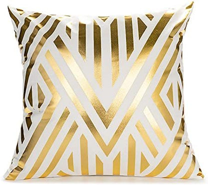 TAOSON Pack 4,Gold 18 18 Inch S01414 of Geometric Home Decorative Throw Pillow Covers Gold Foil Pillow Covers Square