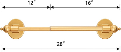 Magnetic Curtain Rods - Multi-Use Adjustable Appliance for Metal Doors, Windows, 16-28 Inch, Gold, 2 Pack, No Tools