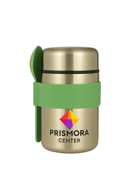 Prismora Center Insulated Vacuum Food Jar, 13.5 oz Leak-Proof Stainless Steel Food Jar for Hot & Cold Meals, BPA-Free, Dishwasher Safe, Portable & Durable Food Storage Container (Green)