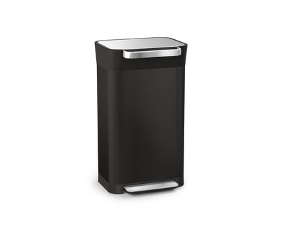 Joseph Joseph Intelligent Waste Titan Trash Can Compactor with Odor Filter, Compacts up to 3x trash, 30L/7.9 Gallons, Black