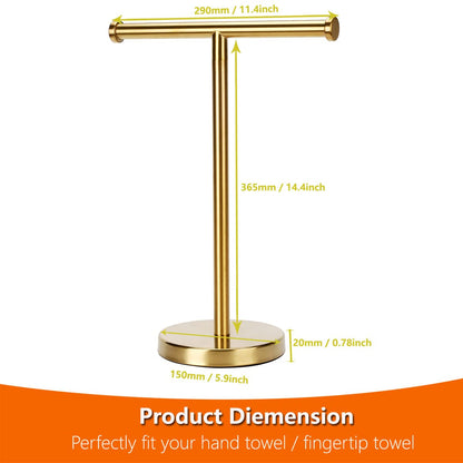 Kalitro Gold Towel Rack Hand Towel Stand, Bathroom Towel Holder Stand SUS304 Stainless Steel (Gold)
