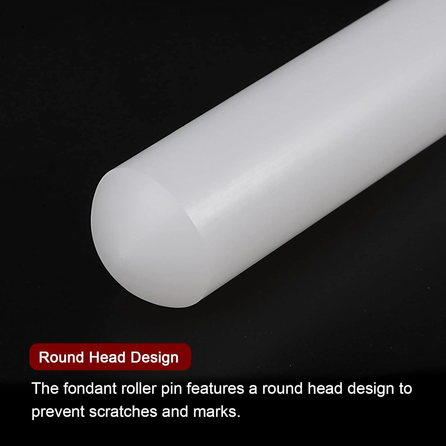 13 Inch 1.38 Inch HARFINGTON Fondant Rolling Pin x PP Plastic Non-Stick Fondant Roller Dough Roller Kitchen Decorating