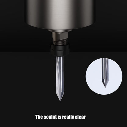 HUHAO 5PCS CNC Wood Carving Router Bit Set,60 Degree Engraving 1/8 Inch Shank V Bit 2 Flute 0.1mm Tip Carbide V Bit for Acrylic Metals Wood MDF PVC
