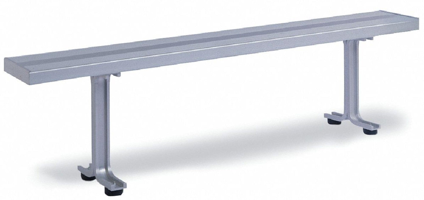 Lyon NF5825 Aluminum Locker Room Bench with 2 Pedestals, 96" Width x 9-1/2" Depth x 17-1/8" Height