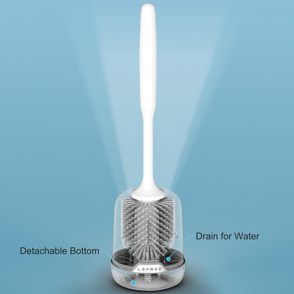 Lefree 2 Pack Silicone Toilet Brush and Holder Set with Ventilated Holder for Bathroom Cleaning