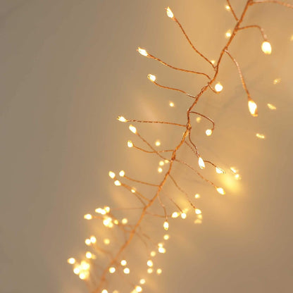 200 Qbis Warm White Cluster Lights on Thin Copper Wire, Micro LED USB Plug in Christmas Fairy Lights, Timer, Multi