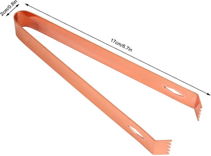 Ice Tongs for Sugar Cubes, Stainless Steel Serving Tongs for Appetizers, Kitchen Tongs for Tea Party (Copper Plating)