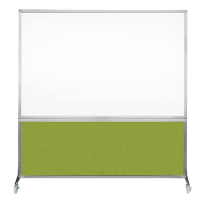 DivideWrite Mobile Whiteboard | Double Sided Dry Erase Board | Portable Office Cubicle Partition | Display for Classrooms, Conference Rooms, Meeting Areas and More | Black Fabric 6' Wide X 6' Tall