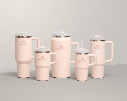 STANLEY Quencher H2.0 Tumbler - 64 oz Insulated Stainless Steel Cup with Handle & Straw | Rose Quartz 2.0