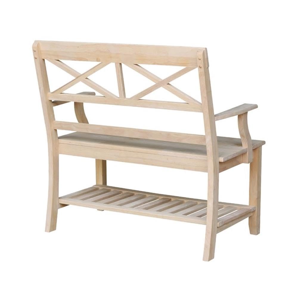 International Concepts Double X- Back Bench, Unfinished