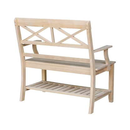 International Concepts Double X- Back Bench, Unfinished