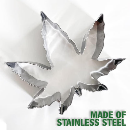 Marijuana Leaf Plant Cookie Cutter, Stainless Steel 4" Cake Mold for DIY Pastry Bakeware, Brownie Biscuit Decoration