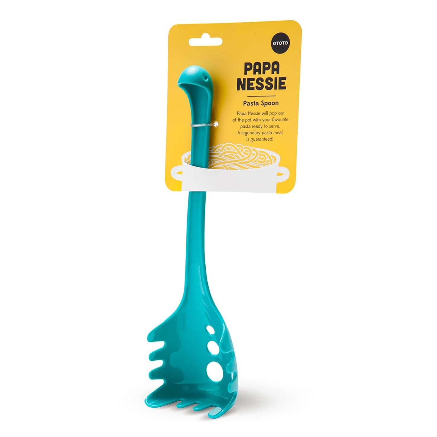 OTOTO Papa Nessie Pasta Server, Spaghetti Spoon - Food Grade & BPA Free Pasta Spoon Server - Dishwasher Safe & Heat Resistant Spaghetti Server, Pasta Fork 11.22x3.35x2.17 in