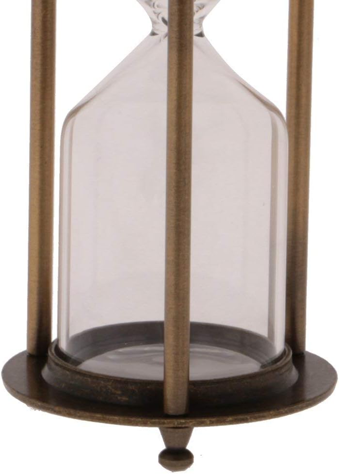 Retro Metal Sandglass Hourglass Sand Timer Without Sand for Home Office Decoration (Bronze - L)
