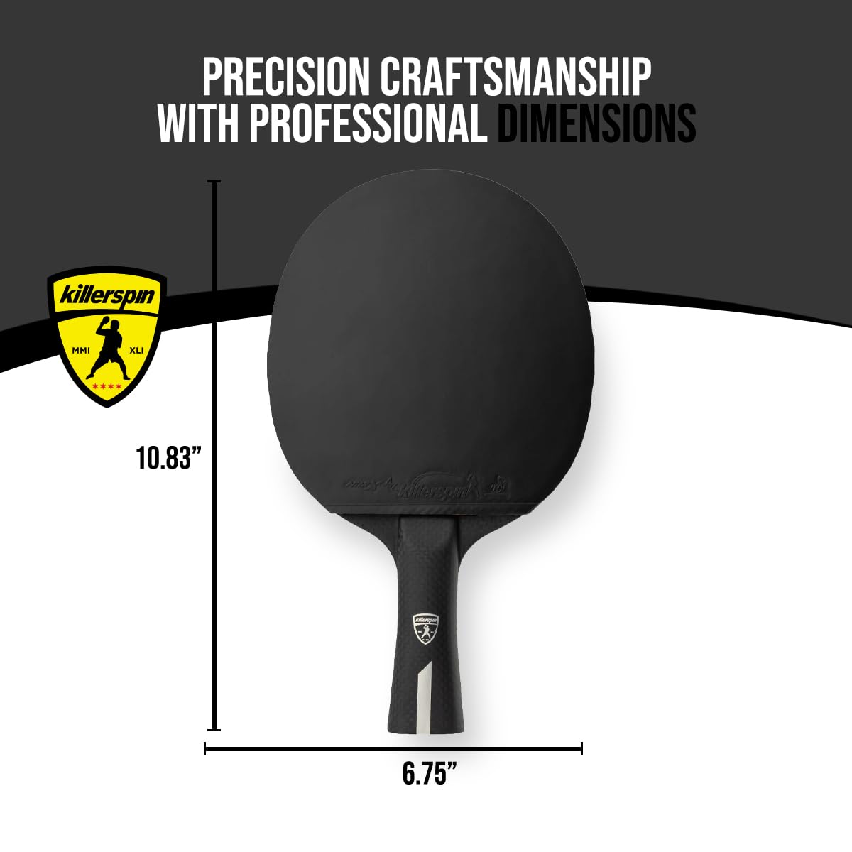 Killerspin Stilo7 SVR Ping Pong Paddle, Performance-Level Table Tennis Racket with Carbon Technology, Memory Book Case, Black