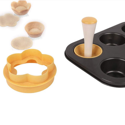 XANHOY Pastry Stamper Tart For Shell Mold Cutter Flower Round Dough Cookie Muff Baking Moulder Set