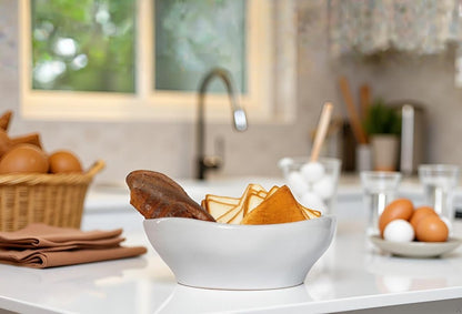 SIEBOLD 12.2'' Fruit Bowl for Kitchen Desktop, Modern Art Bowl,120oz Large Capacity,Can hold up to 10 full-size Baguettes, Grapes,Bananas, Pineapples