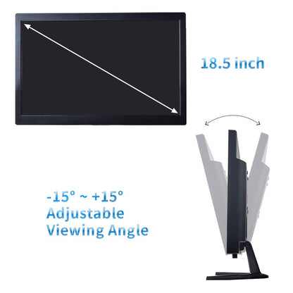 Cocar 18.5" CCTV Monitor, 16:9 BNC Monitor with YPbPr/BNC/VGA/HDMI/Audio Jack, TFT LCD Display for Home Security Systems Surveillance Camera STB PC VESA Wall Mounting 1336x768