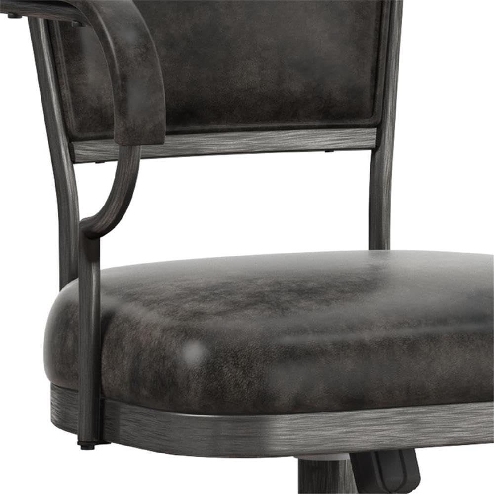 Hillsdale Bridgetown Metal Bar Height Swivel Stool, Pewter