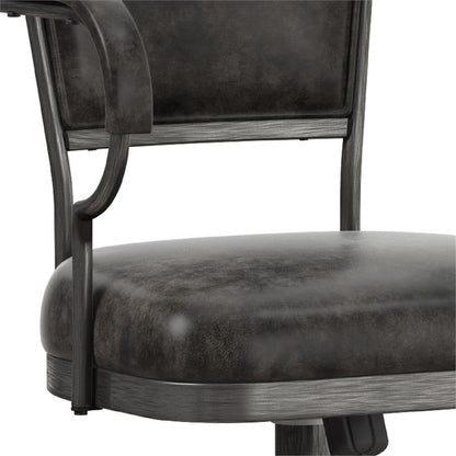 Hillsdale Bridgetown Metal Bar Height Swivel Stool, Pewter