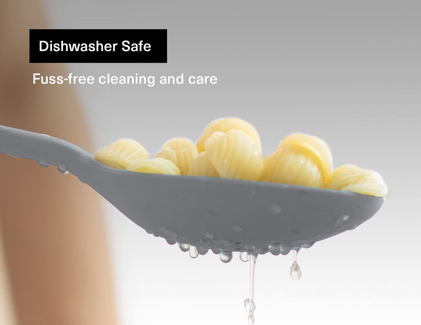 Misen Silicone Slotted Spoon - Dishwasher Safe, Professional-Grade Perforated Spoon - Comfortable Grip, Nonstick Safe, Heat Safe - Perfect for Stirring & Serving - Gray