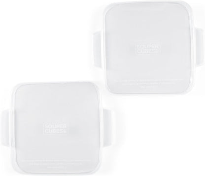 Souper Cubes | 5 x 5 Stoneware Ceramic Baking Dishes with Silicone Covers - Set of 2