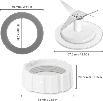 Blade Replacement Parts for Hamilton Beach Blender - Includes Jar Base Cap and 2 O-Ring Seal Gaskets