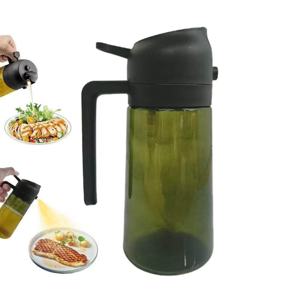HWHIEUAIK Kitchen Maiden 2 in 1 Oil Dispenser, New Kitchenmaiden 2 In 1 Oil Sprayer for Cooking，Olive Oil Dispenser Bottle Spray And Pour for Air Fryer, Salad, Frying, BBQ