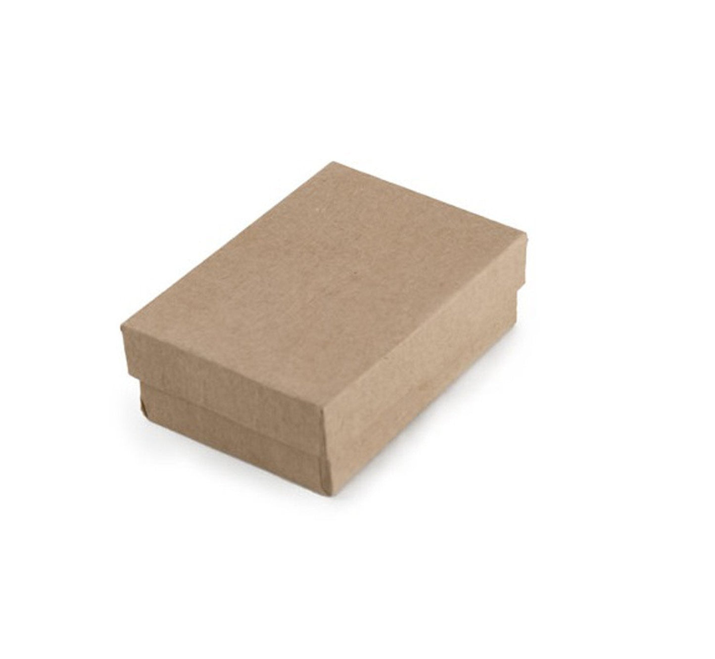 Lot of 25 pcs 3 1/4" x 2 1/4" x 1" Kraft Cotton Filled Jewelry Boxes