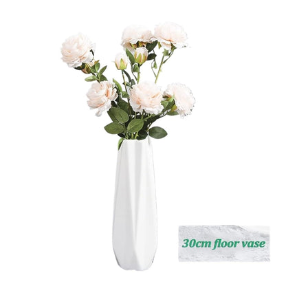 UWYTGF Floor Vase Ceramic Vase,Decorative Large,Floor,Large Floor Vase,White Ceramic Vase,Handcrafted,Sophisticated Vessel for Decorative Branches and Dried Flower,White-45Cm,White,30cm