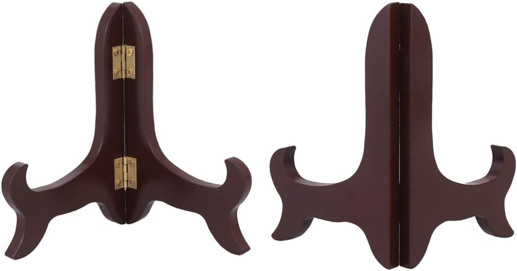 Small Easel Stand for Display, Wooden Plate Stands for Decorative Dish, Tabletop Bowl Display Stand